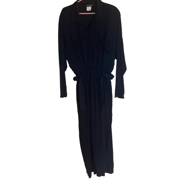 Carole Little Saint Tropez West Vintage Womens Jumpsuit Size 10 Black Crepe - Picture 11 of 15